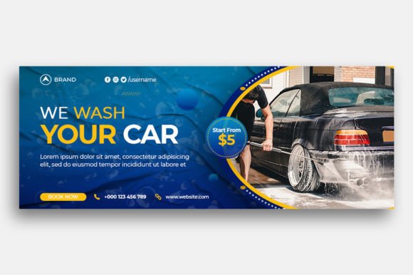 Boost Your Car Wash Brand with This Facebook Cover Template