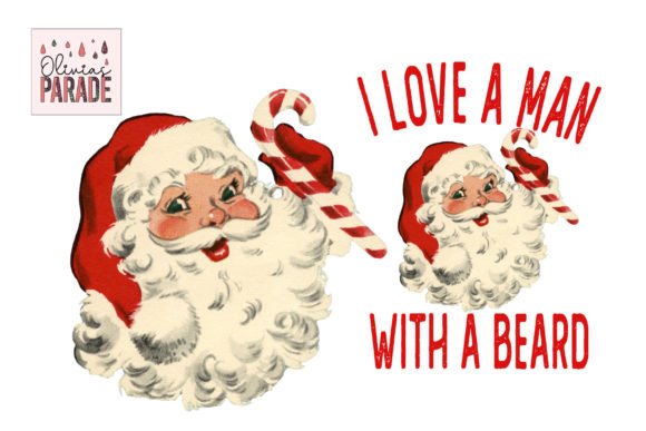 Charming Holiday Graphics: Vintage Santa with a Beard for Your Designs