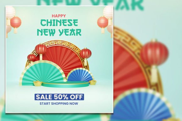 Design a Vibrant Chinese New Year Sale Square Flyer