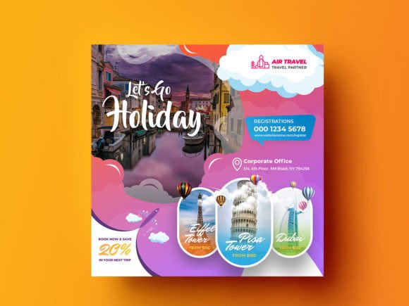 Design Stunning Travel Holiday Social Media Banners with This Template