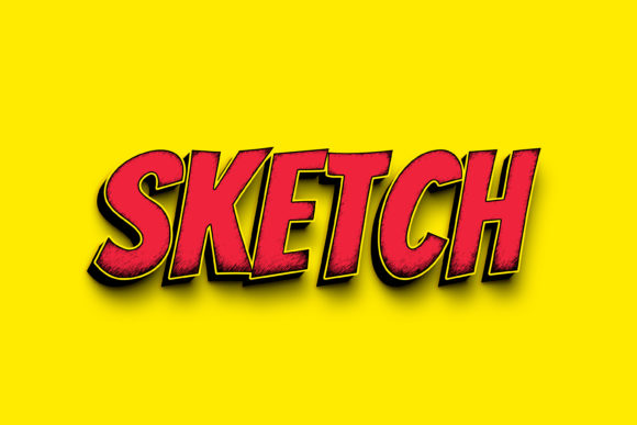 Sketch - 3D Text Style Effect PSD: Instant Depth for Your Projects